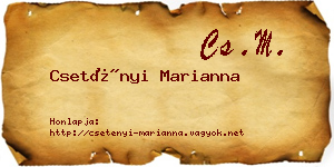 Csetényi Marianna névjegykártya