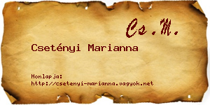 Csetényi Marianna névjegykártya